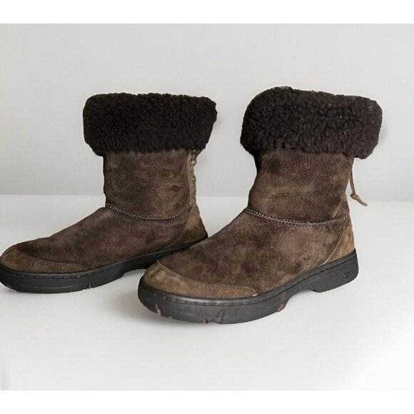 UGG Shoes - UGG Australia Boots Womens 10 Ultimate Bind Winter Brown Suede Sheepskin 5219 *